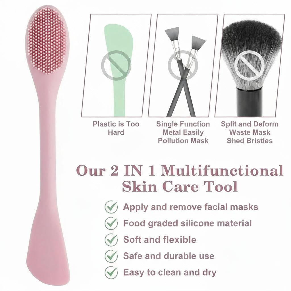 GlowSwipe™ | 2-in-1 Silicone Face Brush for Mask & Cleanser